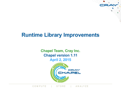 Runtime Library Improvements - Chapel
