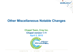 Other Miscellaneous Notable Changes - Chapel