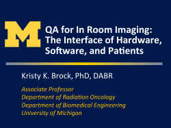 QA for In Room Imaging: The Interface of Hardware
