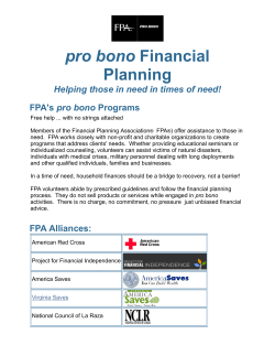 Pro Bono Financial Planning Assistance