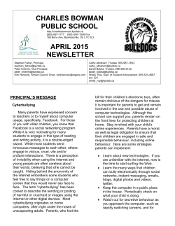 April 2015 newsletter - Charles Bowman Public School