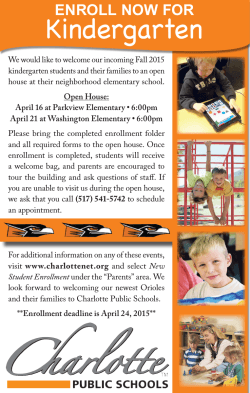 Kindergarten - Charlotte Public Schools