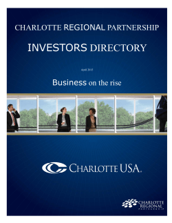 INVESTORS DIRECTORY - Charlotte Regional Partnership