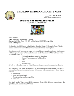 CHARLTON HISTORICAL SOCIETY NEWS