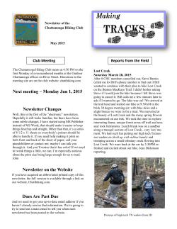 2015 May newsletter - Chattanooga Hiking Club