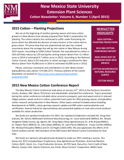 NMSU Extension Plant Sciences, Cotton Newsletter, April 2015
