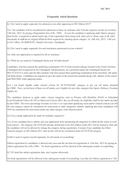 FAQ - JAC Chandigarh Counselling