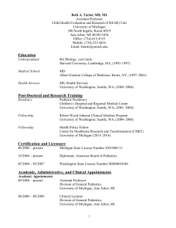 Curriculum Vitae - Child Health Evaluation and Research Unit