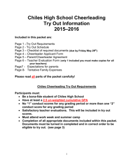 2015-2016 Cheerleading Tryout Packet new