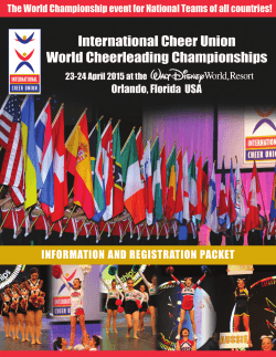 ICU 2015 World Cheerleading Championship Registration and