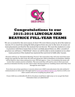 Congratulations to our 2015-2016 LINCOLN AND