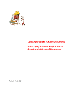 Undergraduate Advising Manual - Ralph E. Martin Department of