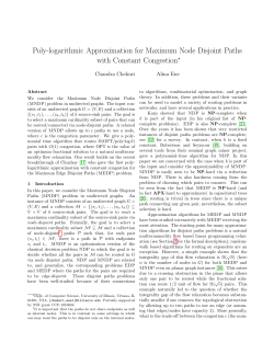 Poly-logarithmic Approximation for Maximum Node Disjoint Paths