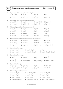 C2 Exponentials & Logarithms