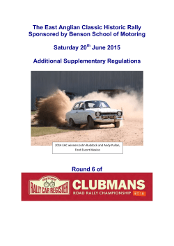The East Anglian Classic Historic Rally Sponsored by Benson