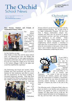Newsletter Number 11 - Cheltenham Primary School