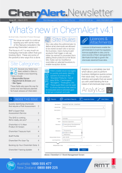 ChemAlert Newsletter #5