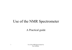 Use of the NMR Spectrometer