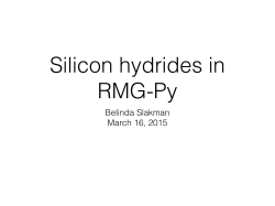 Silicon Hydrides in RMG