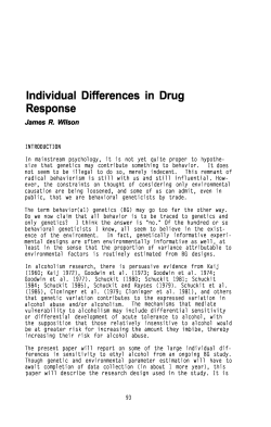 Individual Differences in Drug Response - Home
