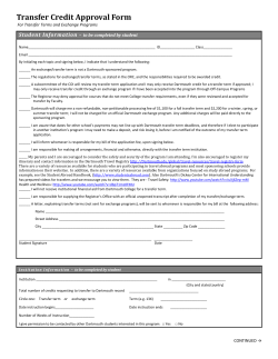 Transfer Credit Forms - Department of Chemistry