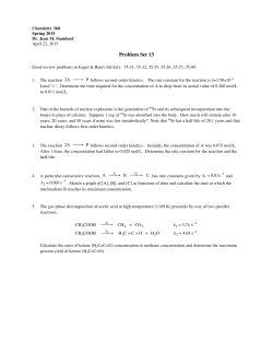 Problem Set 13 - Department of Chemistry at Illinois State University
