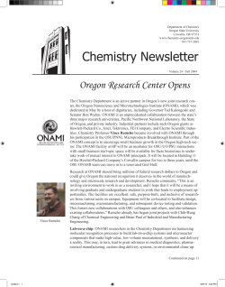 Chemistry Newsletter - Department of Chemistry