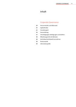Bericht zur Corporate Governance 2014