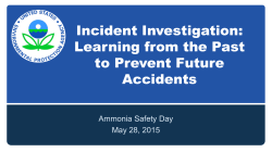Incident Investigation: Learning from the Past to Prevent Future