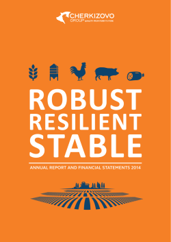 ANNUAL REPORT AND FINANCIAL STATEMENTS 2014