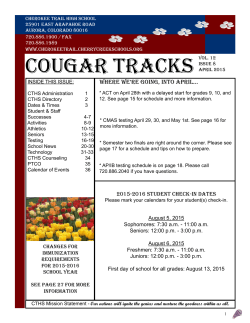 April 2015 Cougar Tracks - Cherokee Trail High School