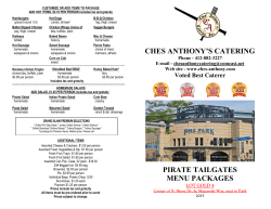 ches anthony`s catering pirate tailgates menu packages