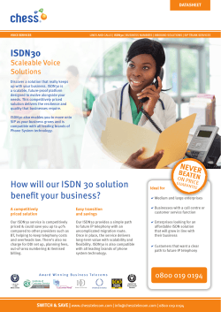 How will our ISDN 30 solution benefit your business? ISDN30