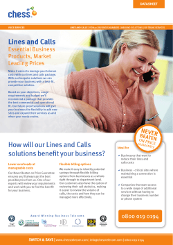 How will our Lines and Calls solutions benefit your business? Lines