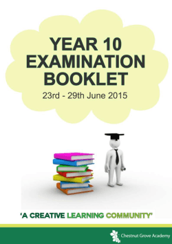 Year 10 Exam Booklet - Chestnut Grove School