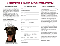 Critter Camp Registration 2015