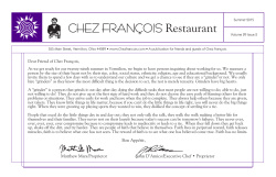 Downloade Summer Mailer - Chez Francois Restaurant