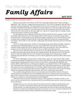 April 2015 Family Affairs - Church of the Holy Family