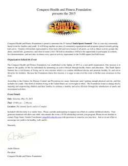CHFF YSS vendor letter 2015 - Conquest Health and Fitness
