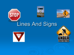 Lines And Signs - CHHS Drivers Ed