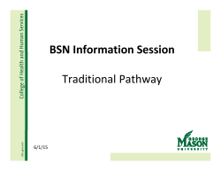 BSN, Traditional Pathway presentation