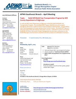 APWA Southwest Branch â April Meeting