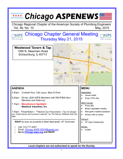 May 2015 - American Society of Plumbing Engineers Chicago Chapter