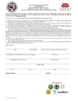 2015 Team Athletic Waiver and Release of Liability Form