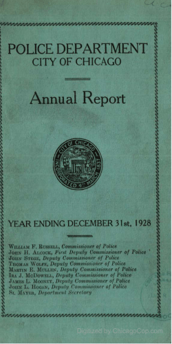 Chicago Police Department Annual Report - 1928