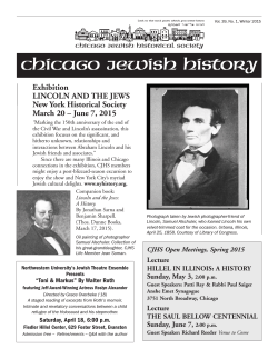 Read Journal - The Chicago Jewish Historical Society