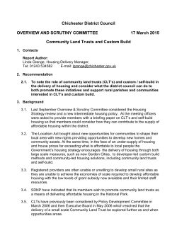 Community Land Trusts , item 247. PDF 148 KB