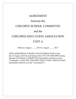 AGREEMENT between the CHICOPEE SCHOOL COMMITTEE and