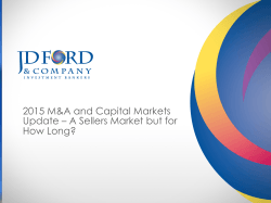 2015 M&A and Capital Markets Update â A Sellers