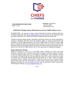 Chiefs for Change Issues Statement on Every Child Achieves Act
